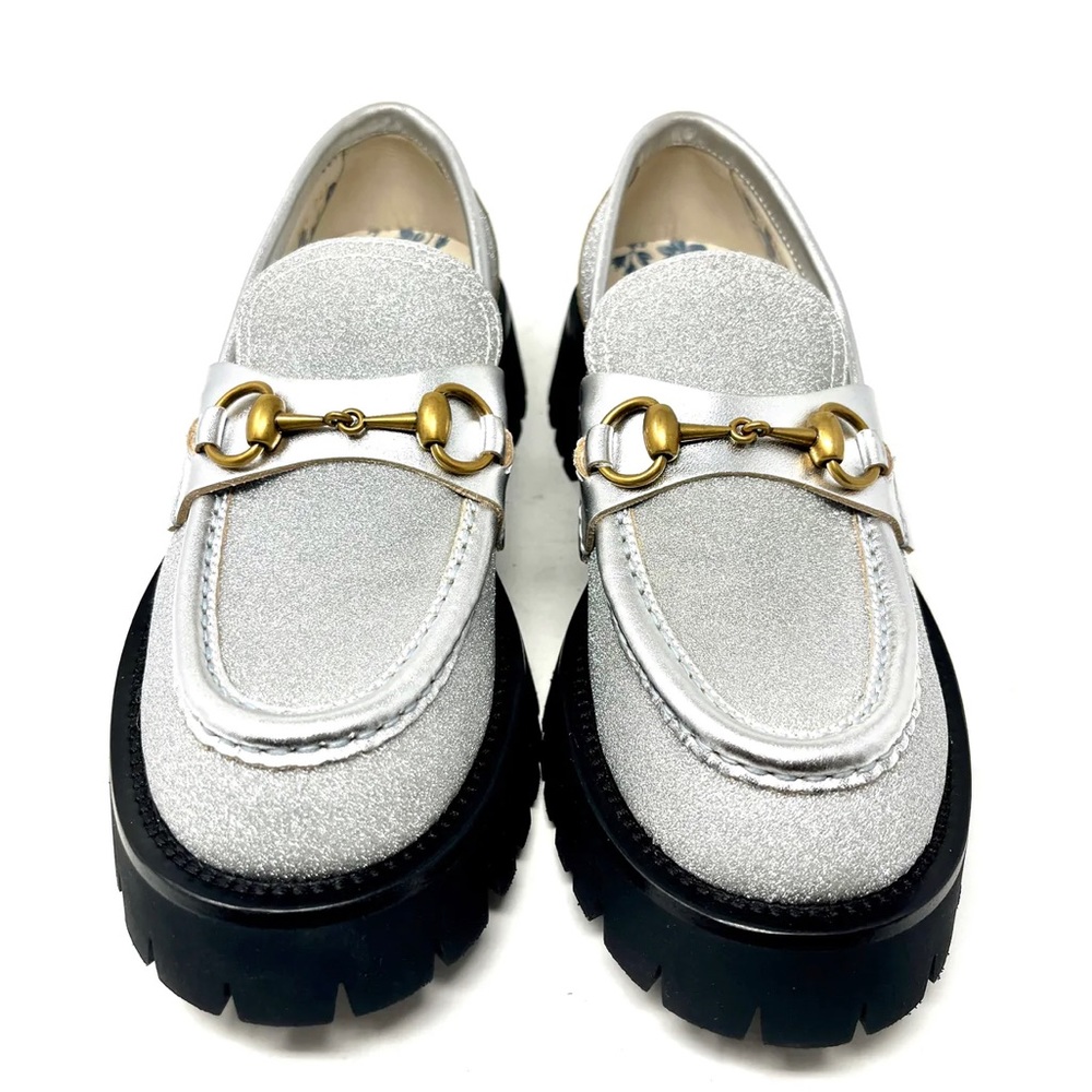 Gucci Horsebit Lug Sole Glitter Loafers